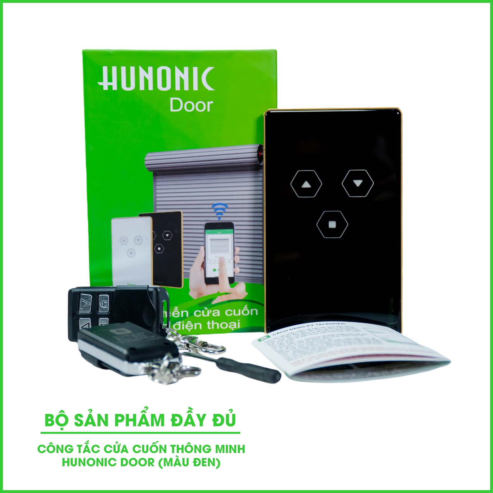 Công Tắc Cửa Cuốn Wifi Thông Minh HUNONIC DOOR ( màu đen) - Ảnh 2