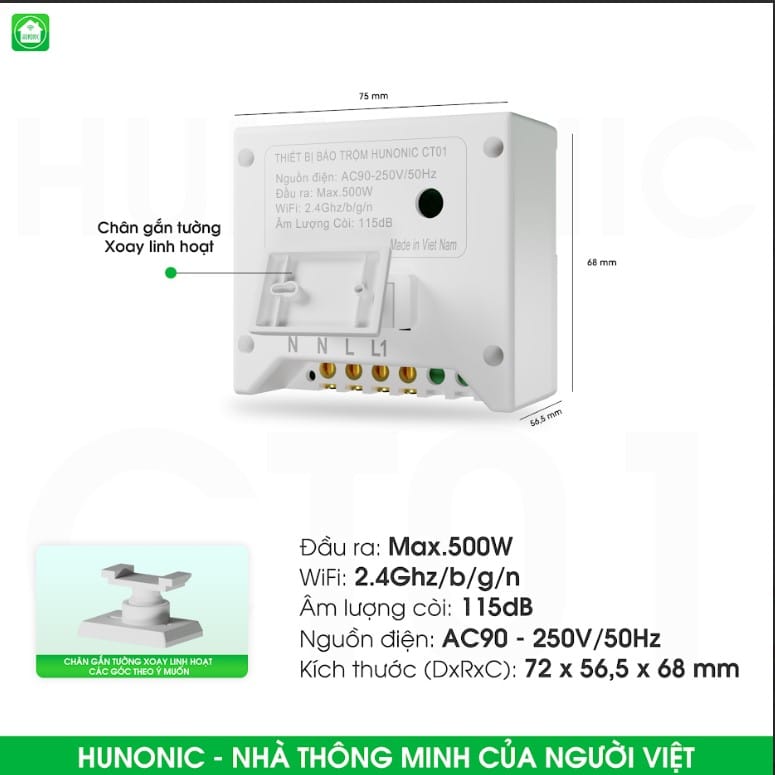 Thiết bị chống trộm báo khách Hunonic CT01 - Ảnh 3