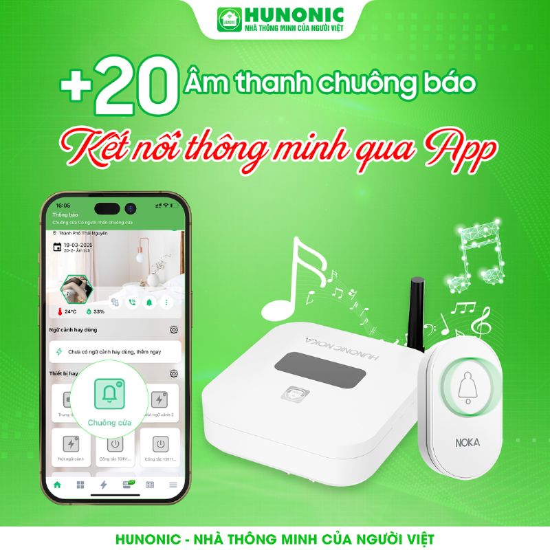Chuông cửa không dây Hunonic Noka báo qua điện thoại - Ảnh 4