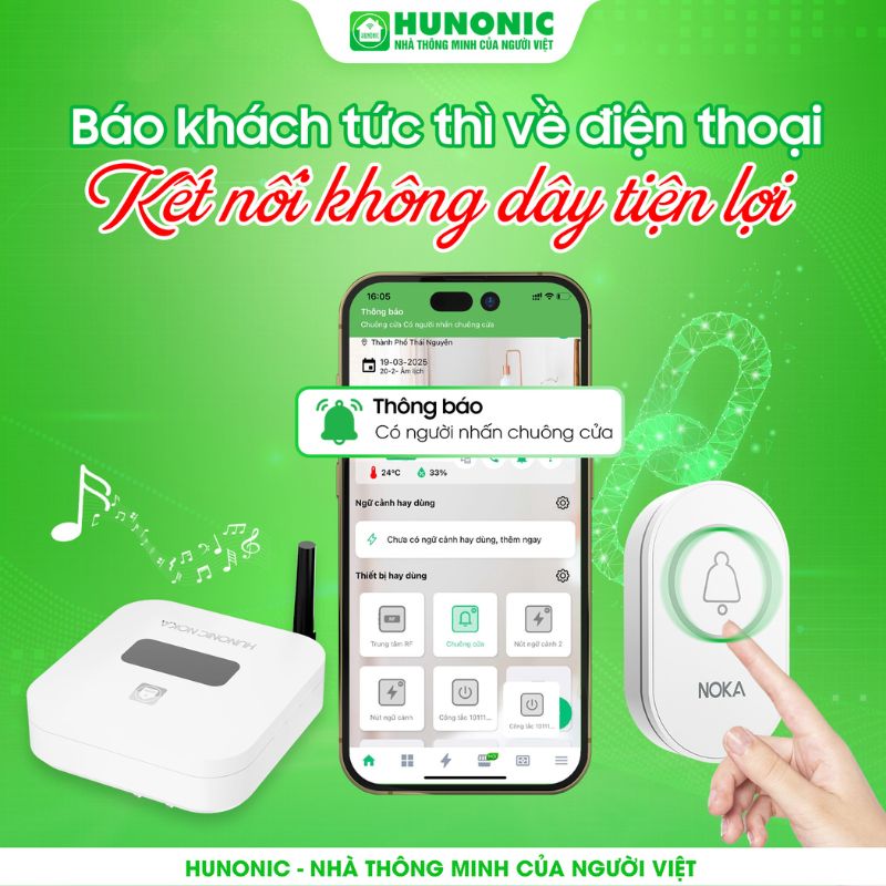 Chuông không dây báo qua điện thoại
