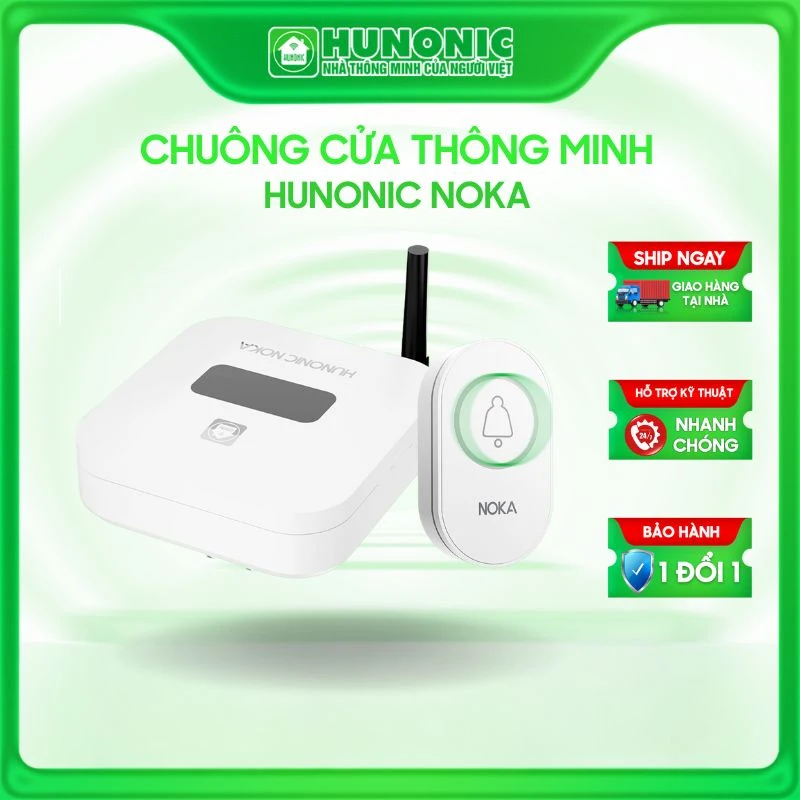Chuông cửa không dây Hunonic Noka báo qua điện thoại