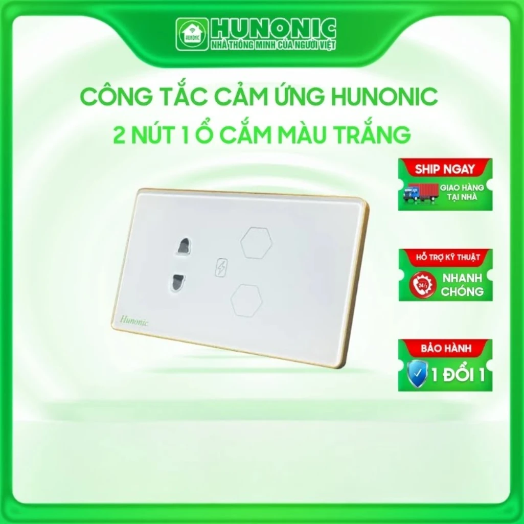 công tắc thông minh 2 nút 1 ổ cắm
