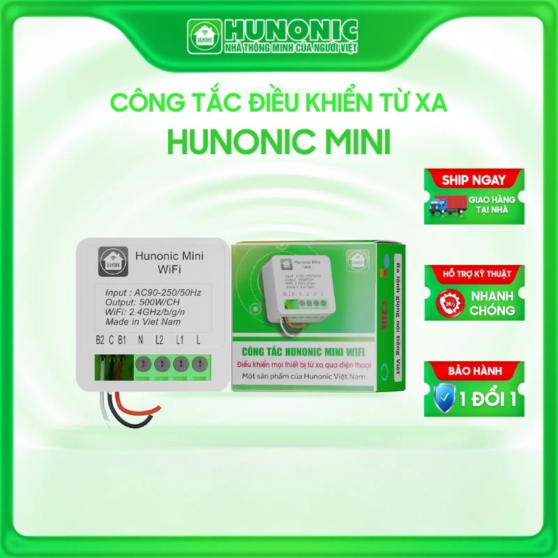 Công tắc thông minh âm tường Hunonic Mini Wifi