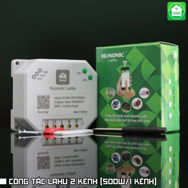 Công tắc Hunonic Lahu 2 kênh điều khiển qua điện thoại - Ảnh 2