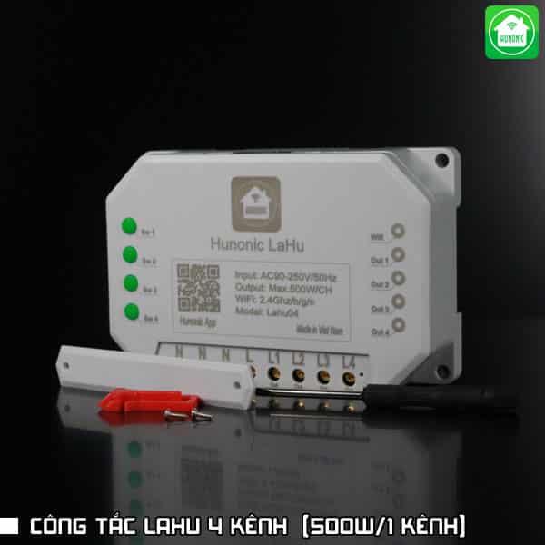 Công tắc thông minh Hunonic Lahu 4 kênh điều khiển qua điện thoại - Ảnh 2