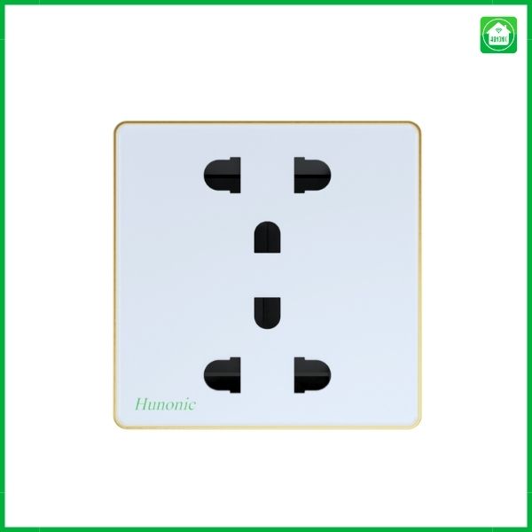Ổ Cắm Hunonic Vuông Viền Vàng - Ảnh 3