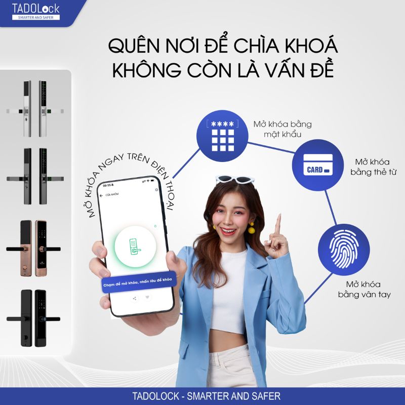 KHÓA THÔNG MINH TADOLock Cửa nhôm (Bạc tinh tế) - Ảnh 6
