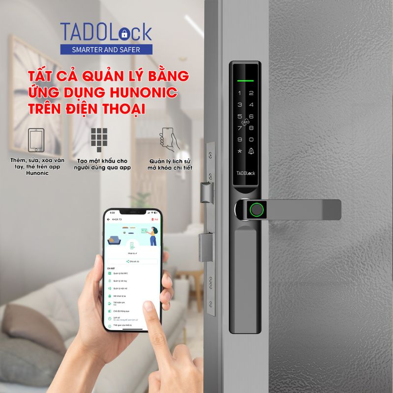 KHÓA THÔNG MINH TADOLock Cửa nhôm (Bạc tinh tế) - Ảnh 5