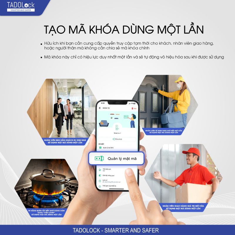 KHÓA THÔNG MINH TADOLock Cửa nhôm (Bạc tinh tế) - Ảnh 4