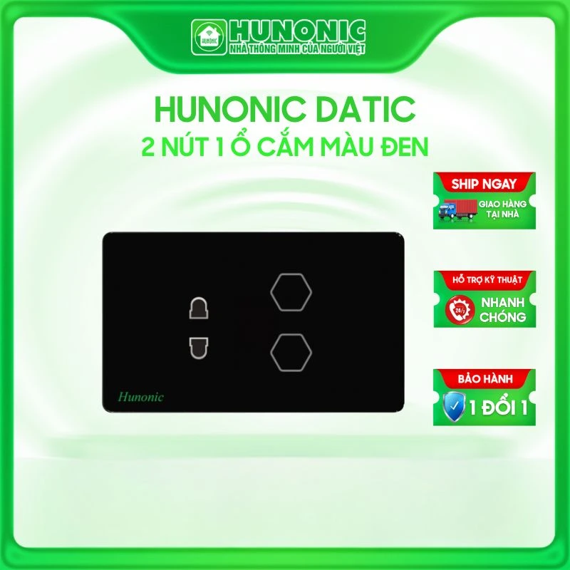 Công tắc thông minh Hunonic Datic BLE Mesh màu đen