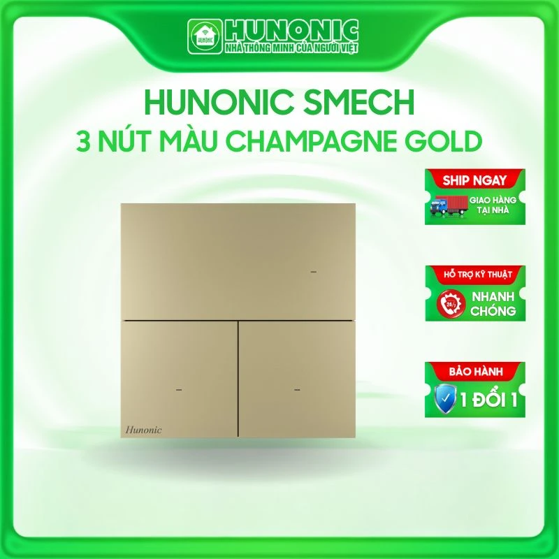 Công tắc cơ thông minh Hunonic Smech màu Champagne Gold