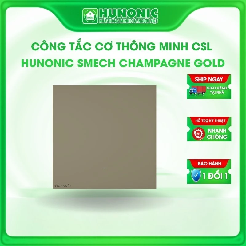 Công tắc cơ thông minh Hunonic Smech màu Champagne Gold - Ảnh 2